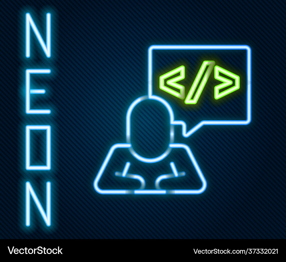 Glowing neon line web design and front end Glowing neon line web design and front end vector image