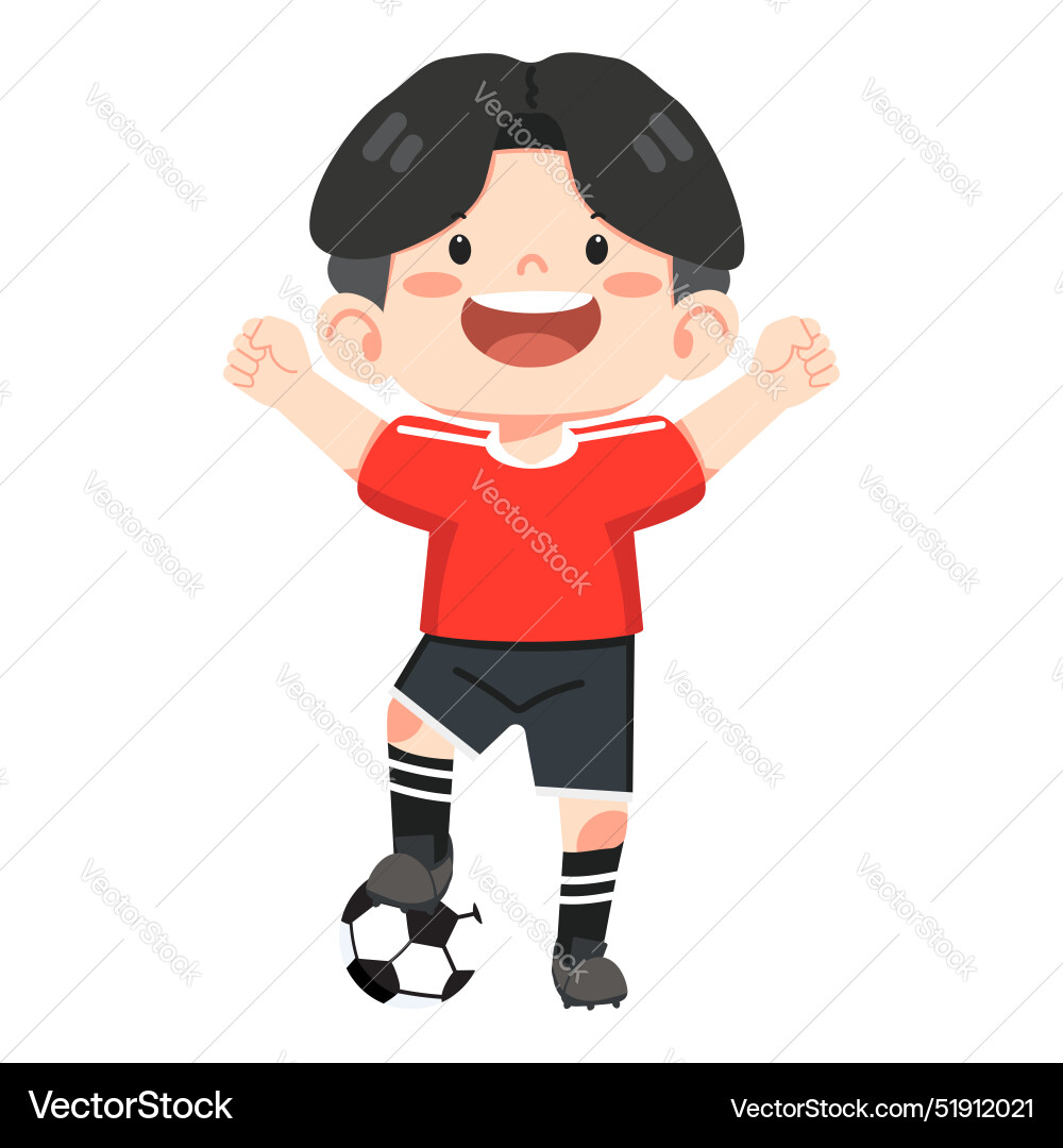 Joyful Kind tritt Fußball Joyful Kind tritt Fußball vektorbild