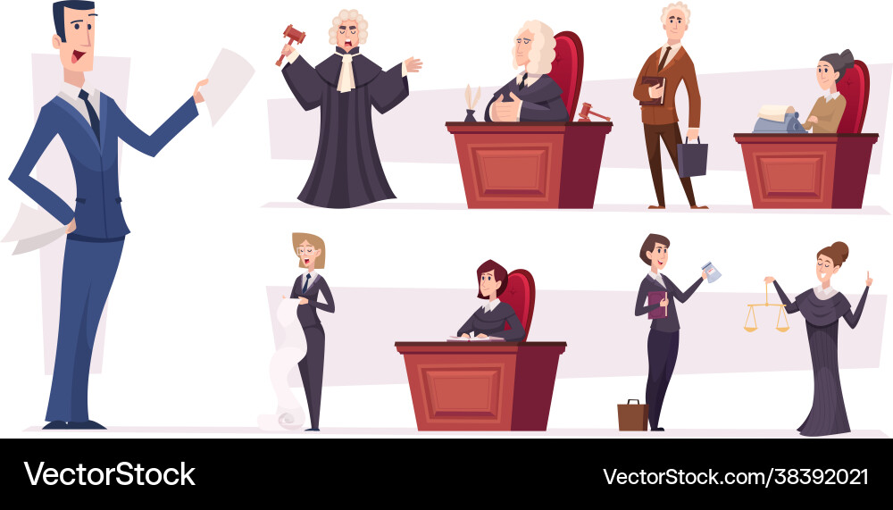 Lawyers team judges professional workers Lawyers team judges professional workers vector image