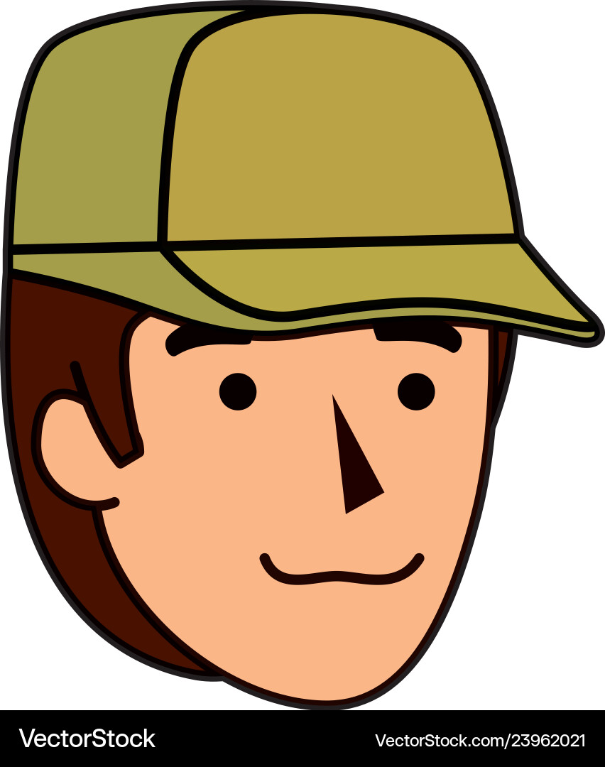 Man worker of zoo head character vector image