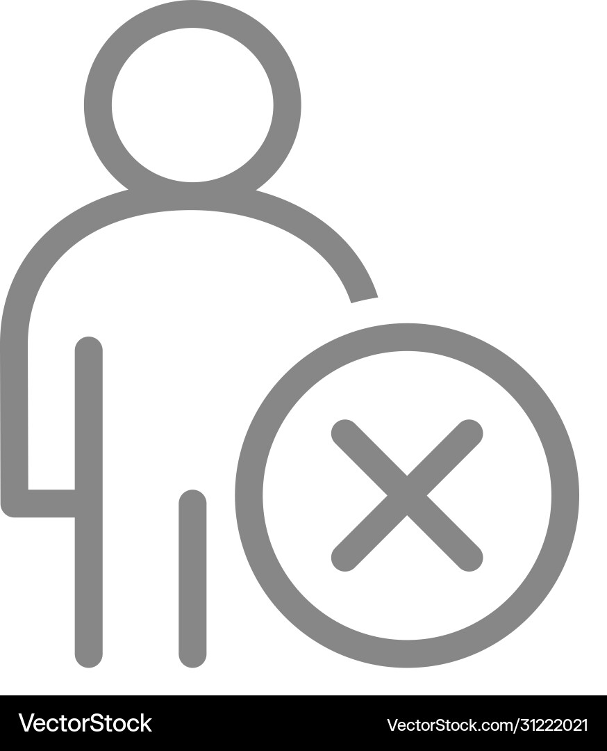 Mann mit Kreuz-Checkmark-Linie Icon Benutzerprofil Mann mit Kreuz-Checkmark-Linie Icon Benutzerprofil vektorbild