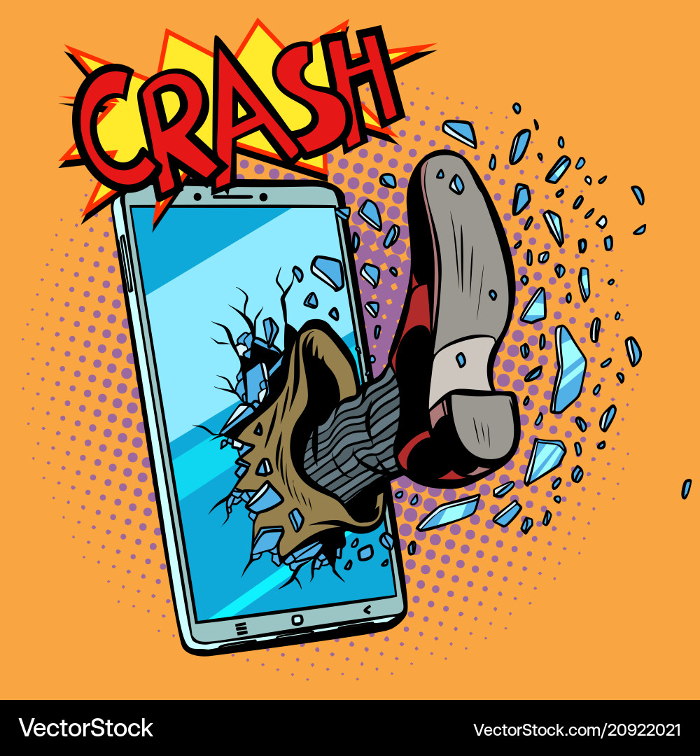 Mobile Phone Hacking Attack Vector Image