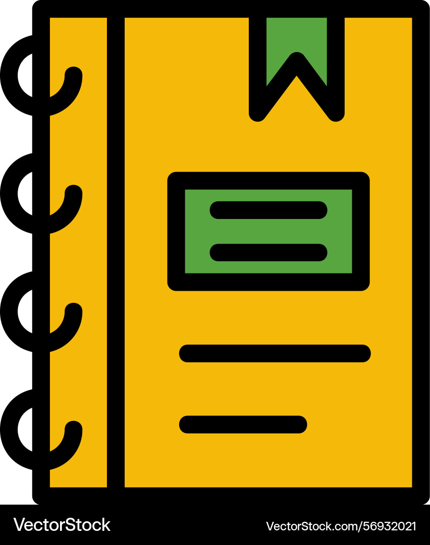 Notebook line filled style icon design vector image