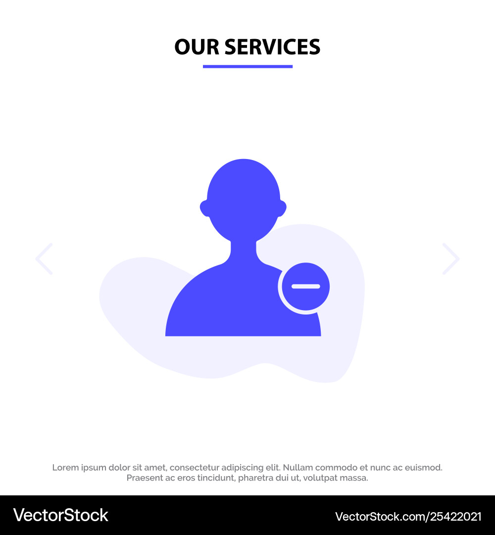 Our services basic interface user solid glyph Our services basic interface user solid glyph vector image