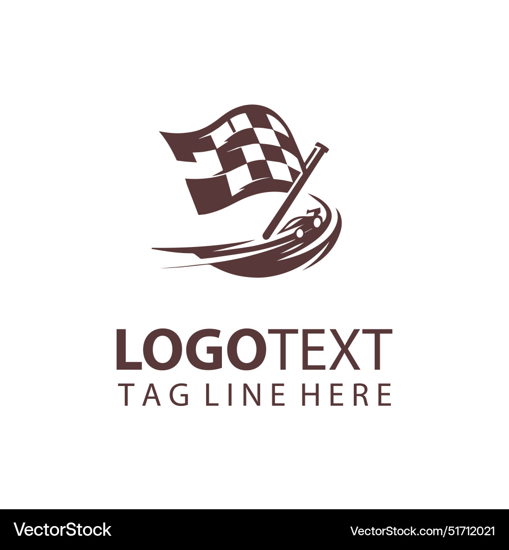 Racing car flag logo Royalty Free Vector Image