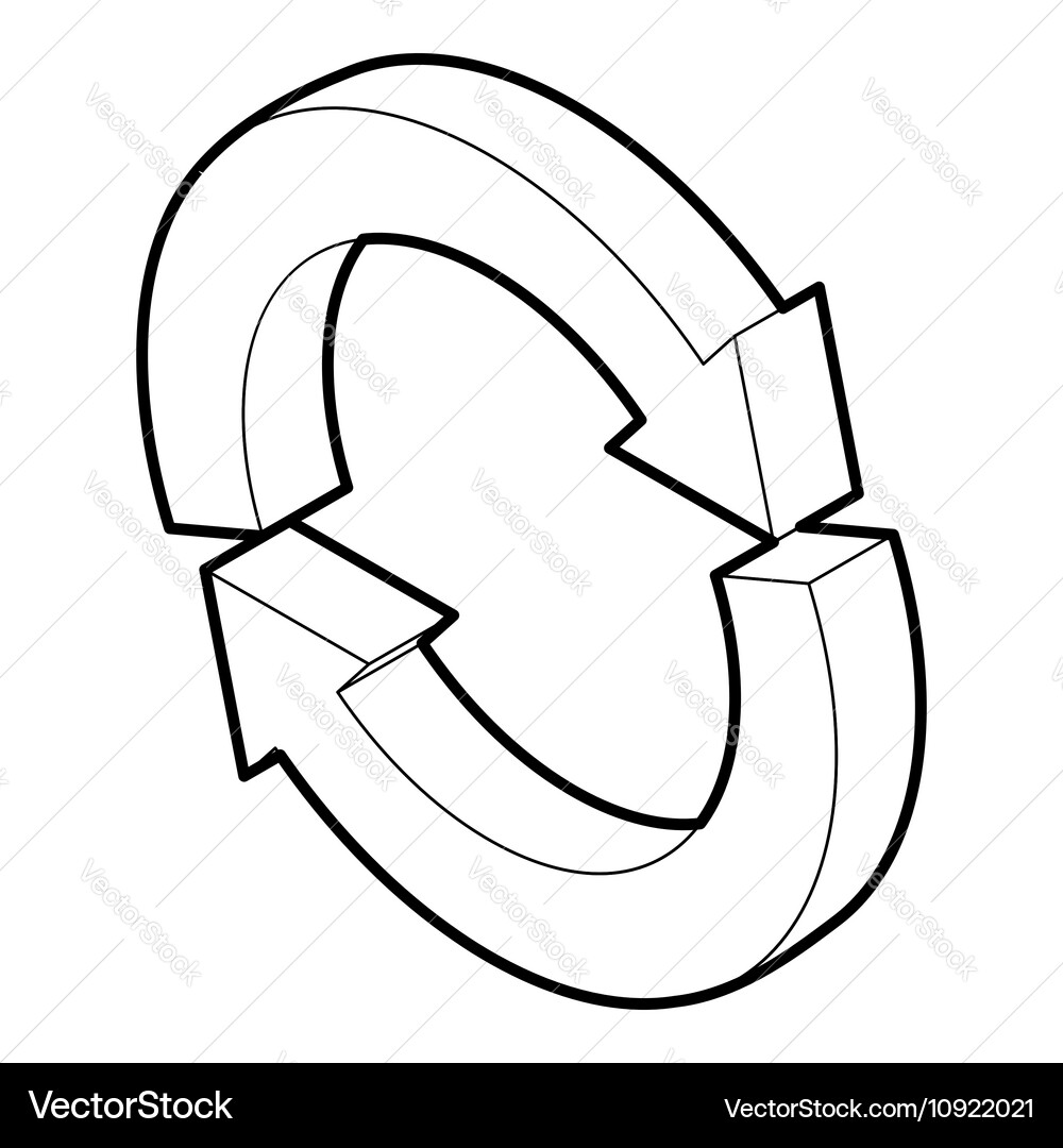 Refresh icon in outline style vector image