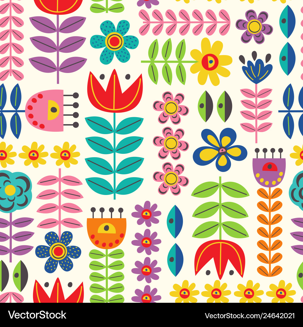 Retro Floral Pattern vector image