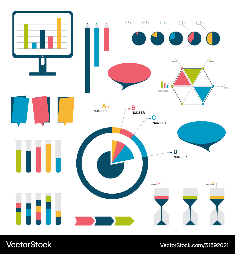 Set infographic element vector image