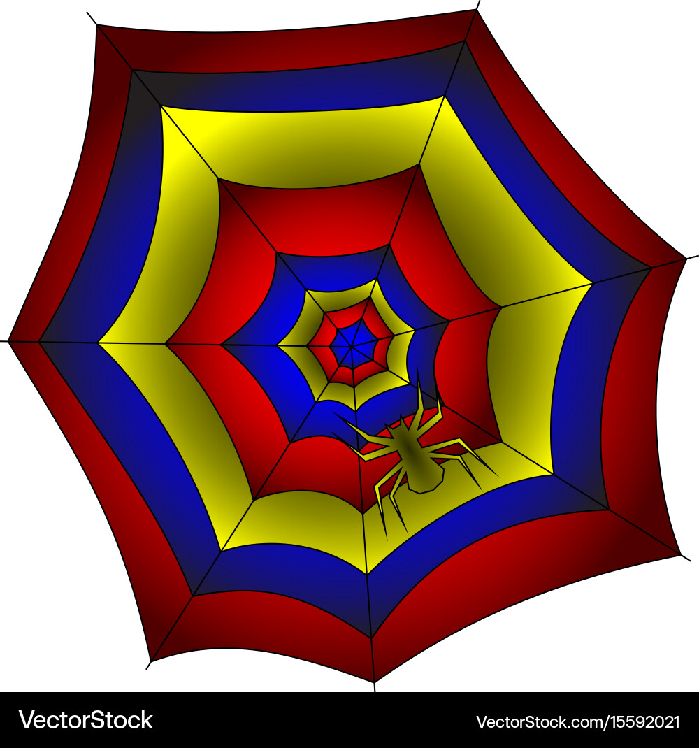 Spider on bright cobweb spiderweb trap Vector Image