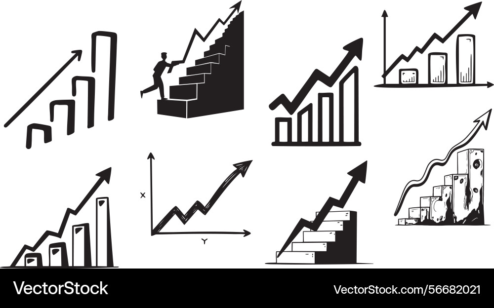 Stylish set of increment vector image