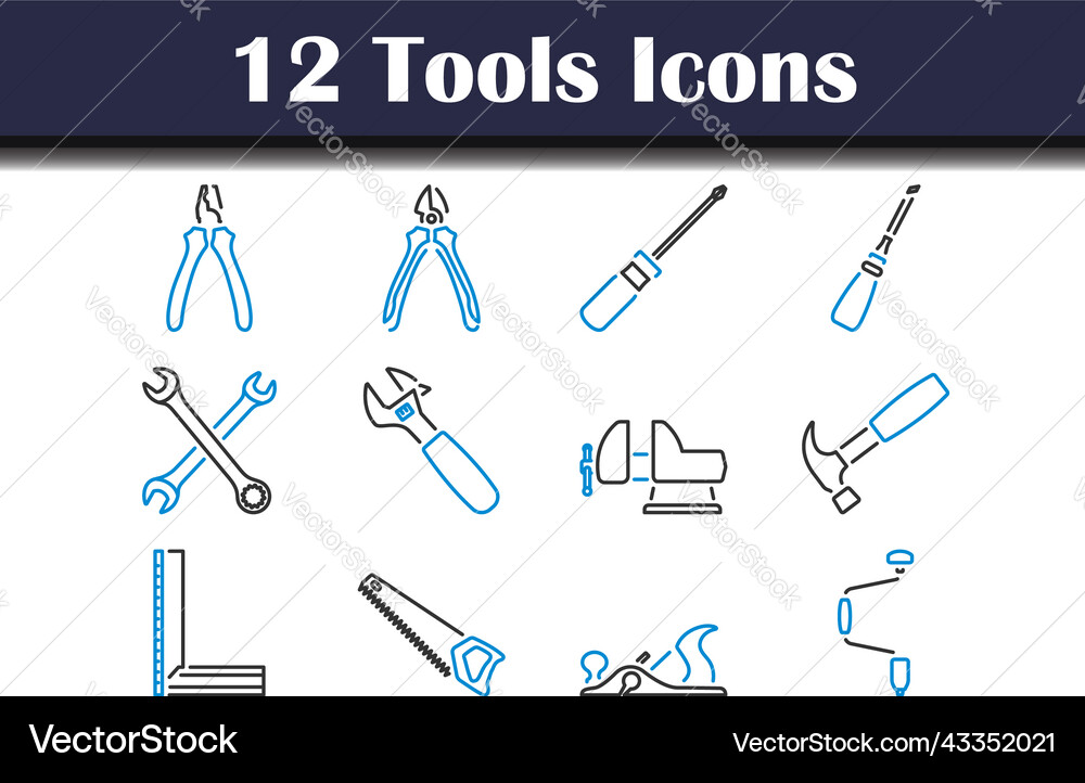 Tools icon set vector image