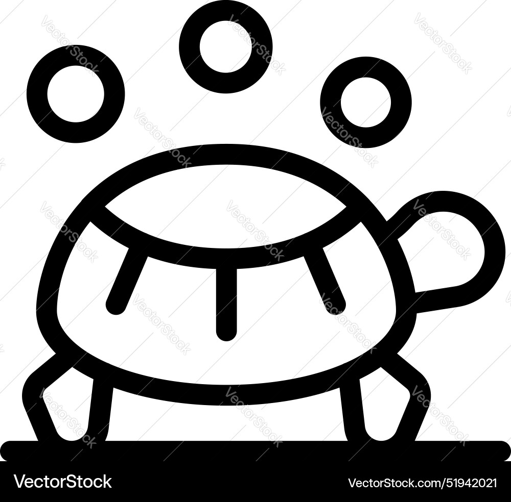Turtle walking on ground with bubbles floating Vector Image