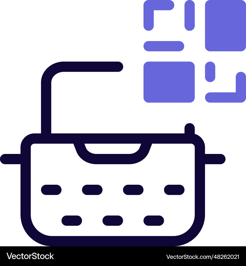 Typewriter details identified through qr code vector image