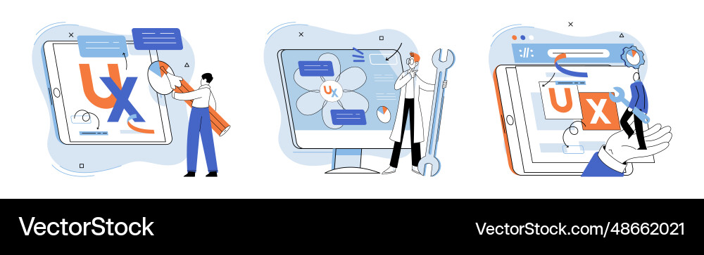 Ux design metaphor ui elements Ux design metaphor ui elements vector image
