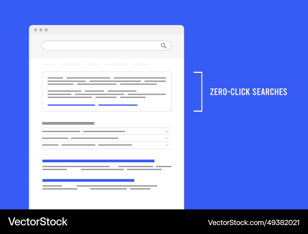 Zero click searches concept search queries Vector Image