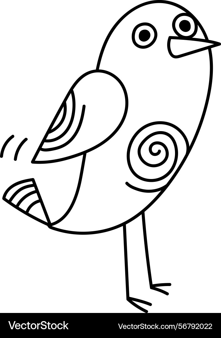 Abstract bird with spiral patterns Vector Image