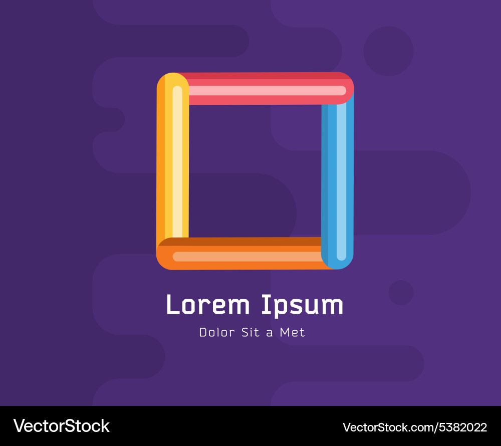 Abstract colored box icon isolated Vector Image