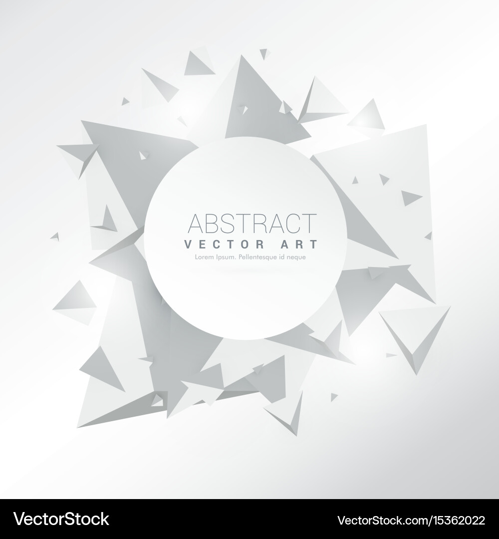 Abstract frame made with 3d triangles in gray vector image