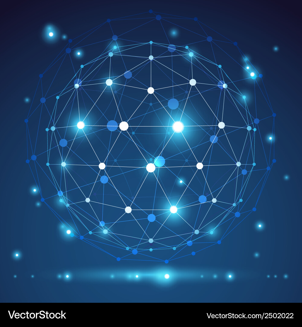 Abstract geometric 3d mesh object eps 10 Vector Image