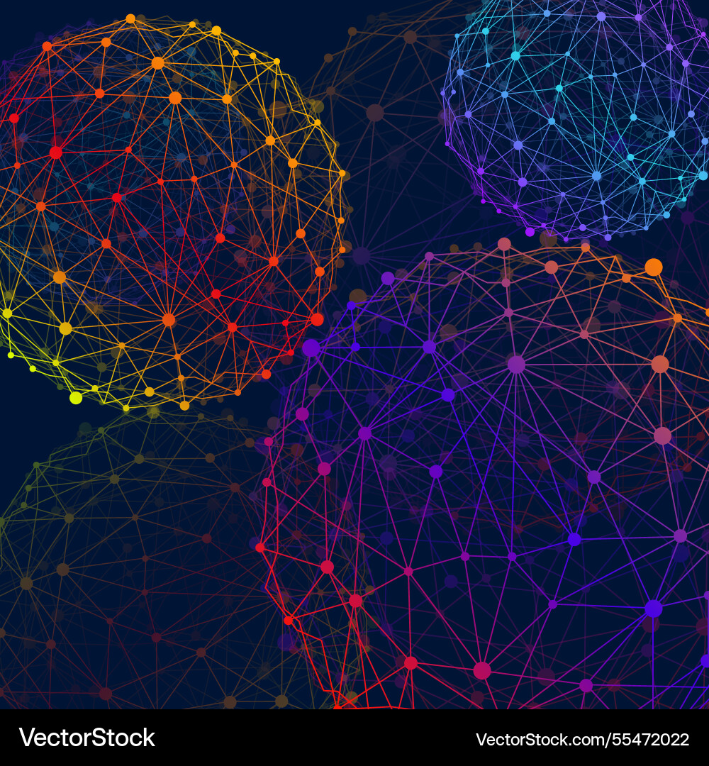 Abstract wireframe mesh spheres with dot and lines Abstract wireframe mesh spheres with dot and lines vector image