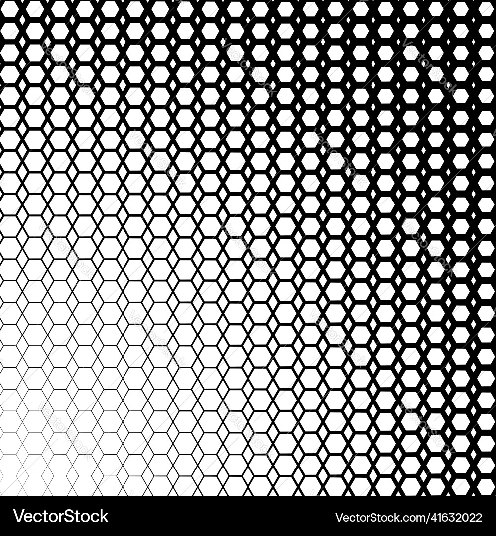 Background with gradient of black and white hexes Background with gradient of black and white hexes vector image