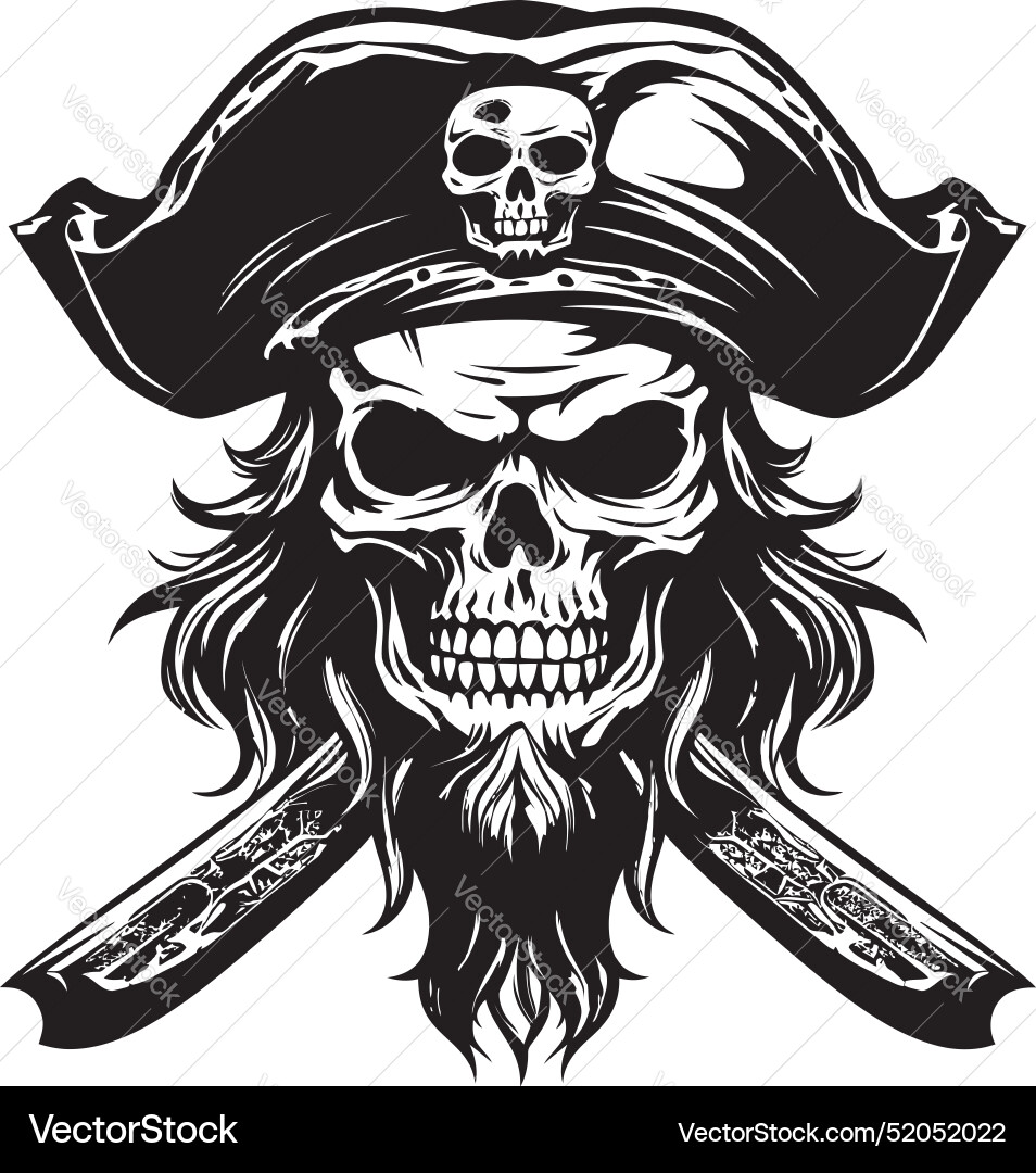 Buccaneers legacy crest skull with dagger symbol Vector Image