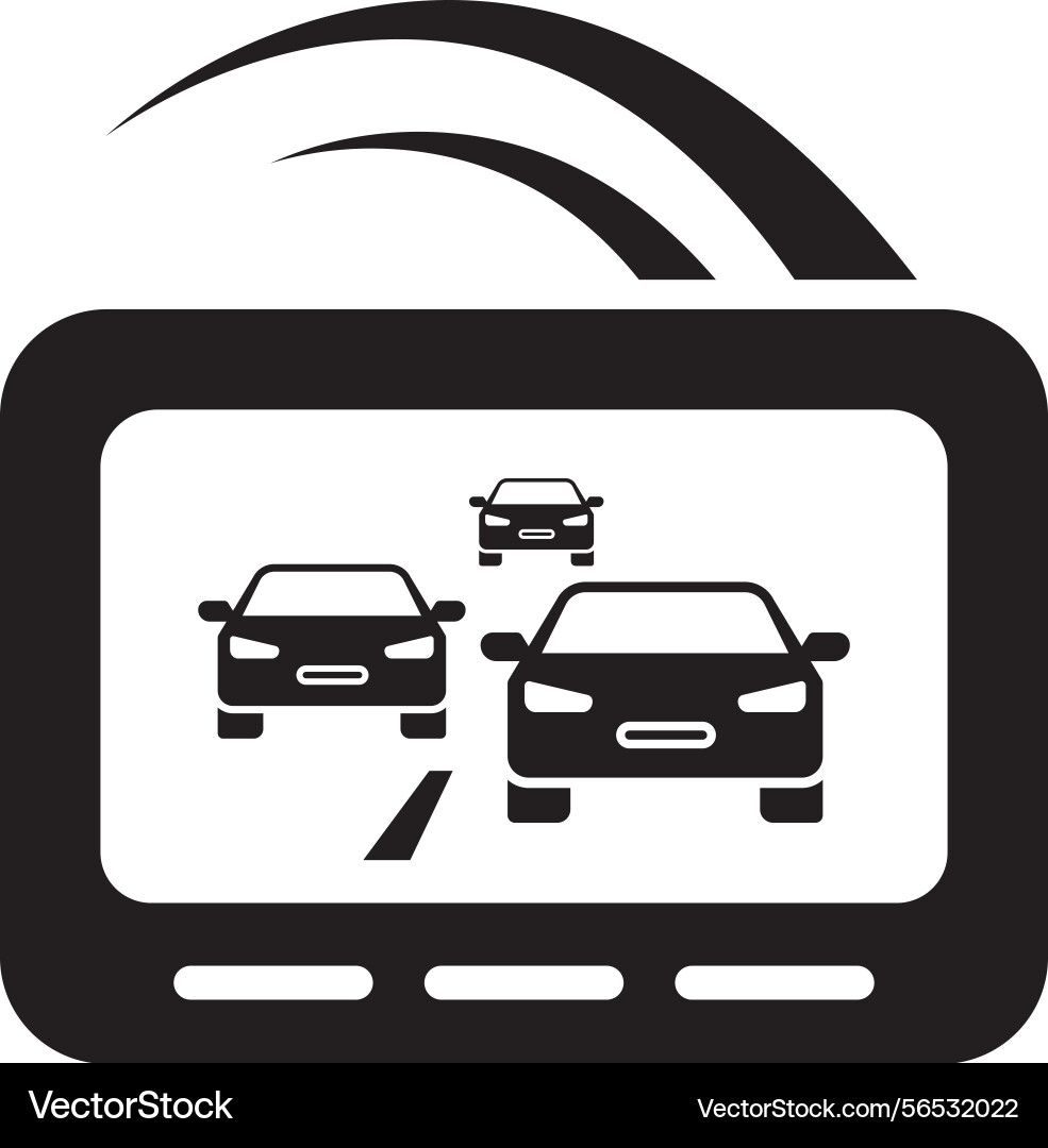 Car display icon with traffic and wifi symbol Vector Image