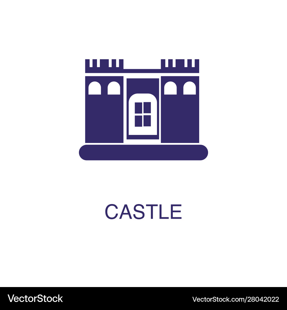 Castle element in flat simple style on white Vector Image