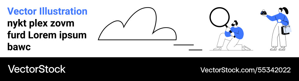 Characters exploring technology with cloud Characters exploring technology with cloud Vector Image