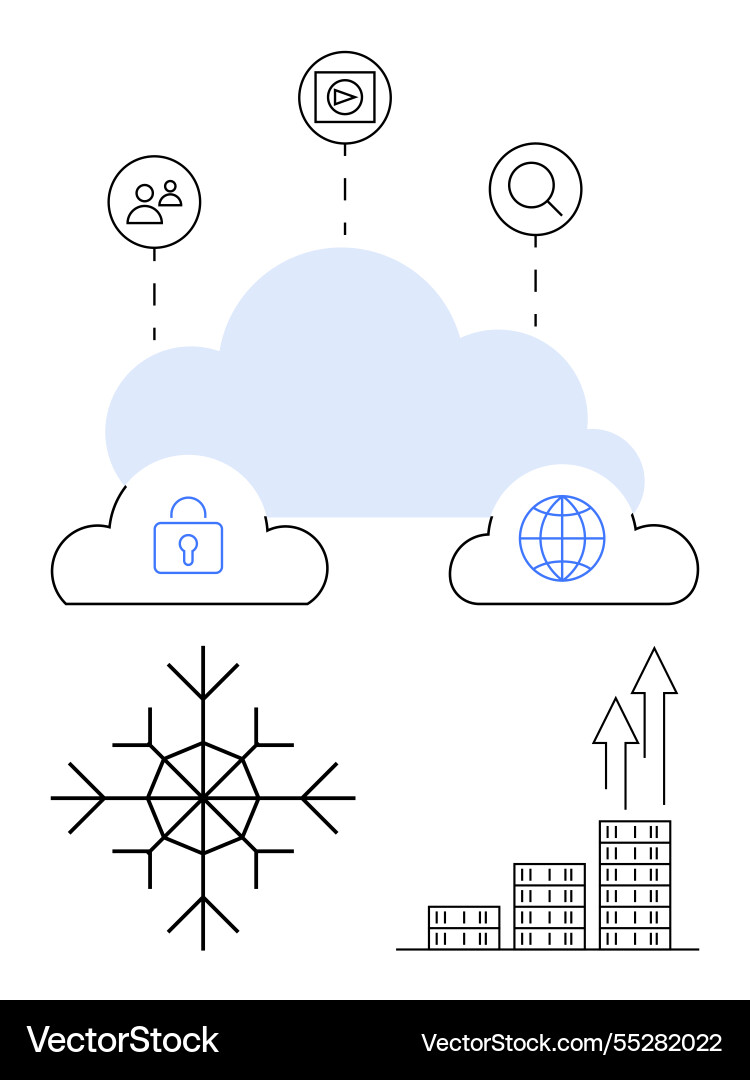 Cloud Computing mit globalen Zugriffssicherheitsdaten Cloud Computing mit globalen Zugriffssicherheitsdaten vektorbild