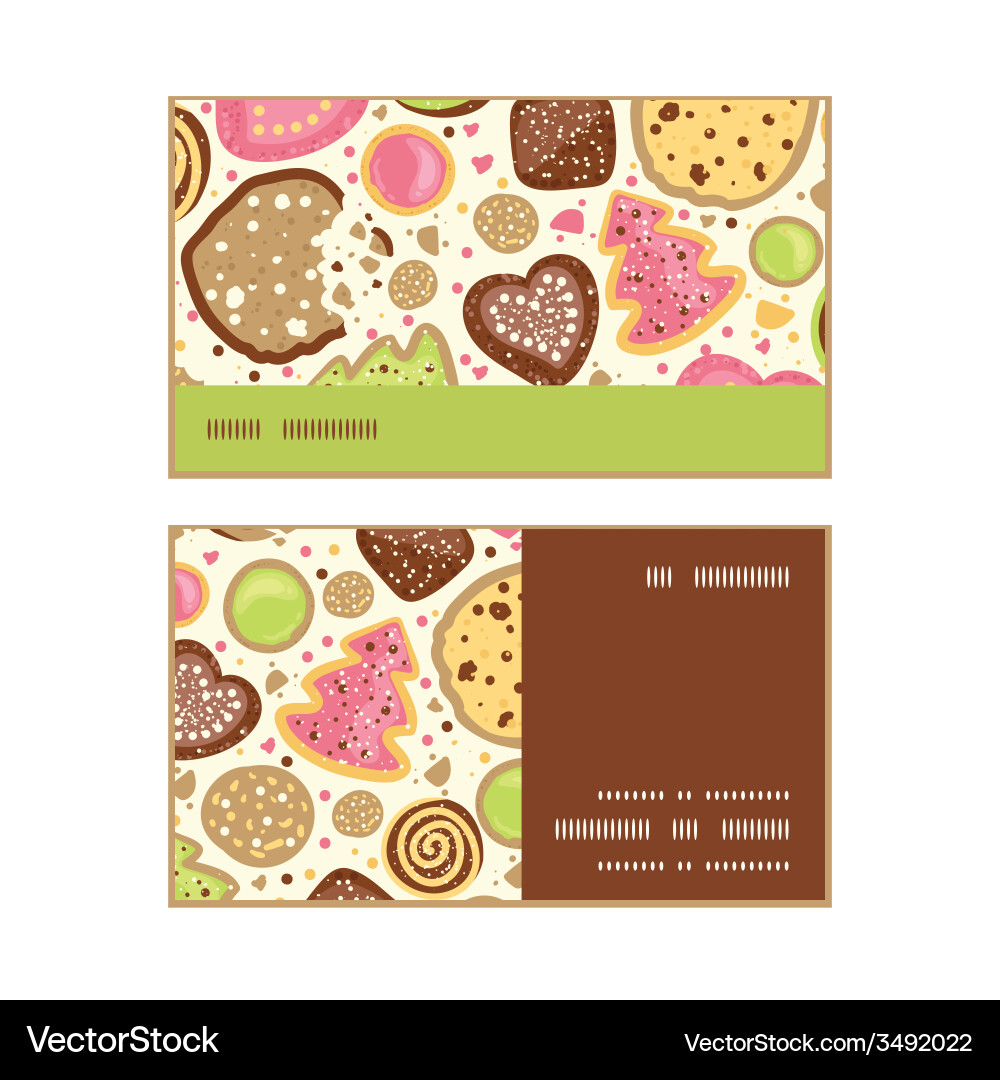 Colorful cookies horizontal stripe frame pattern vector image