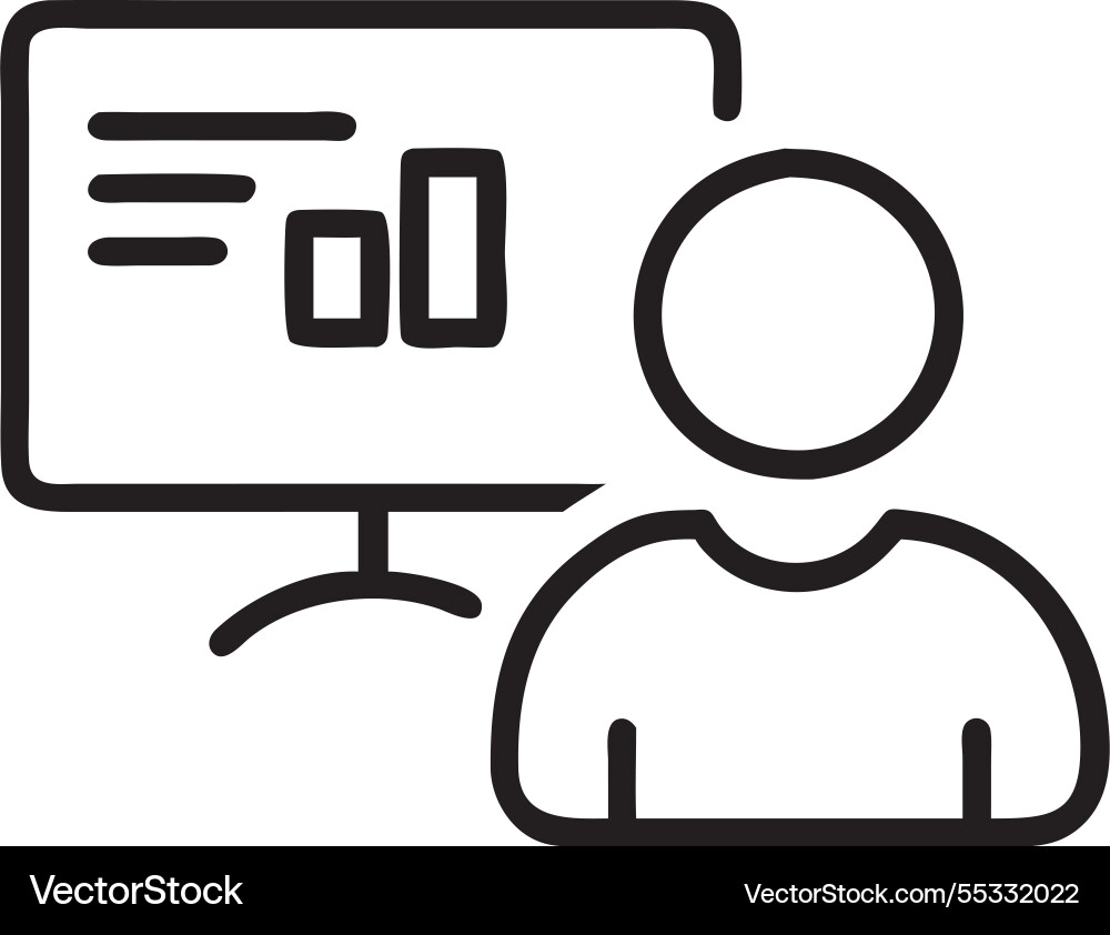Ein Analyt mit Computer-Dashboard für Daten Ein Analyt mit Computer-Dashboard für Daten vektorbild