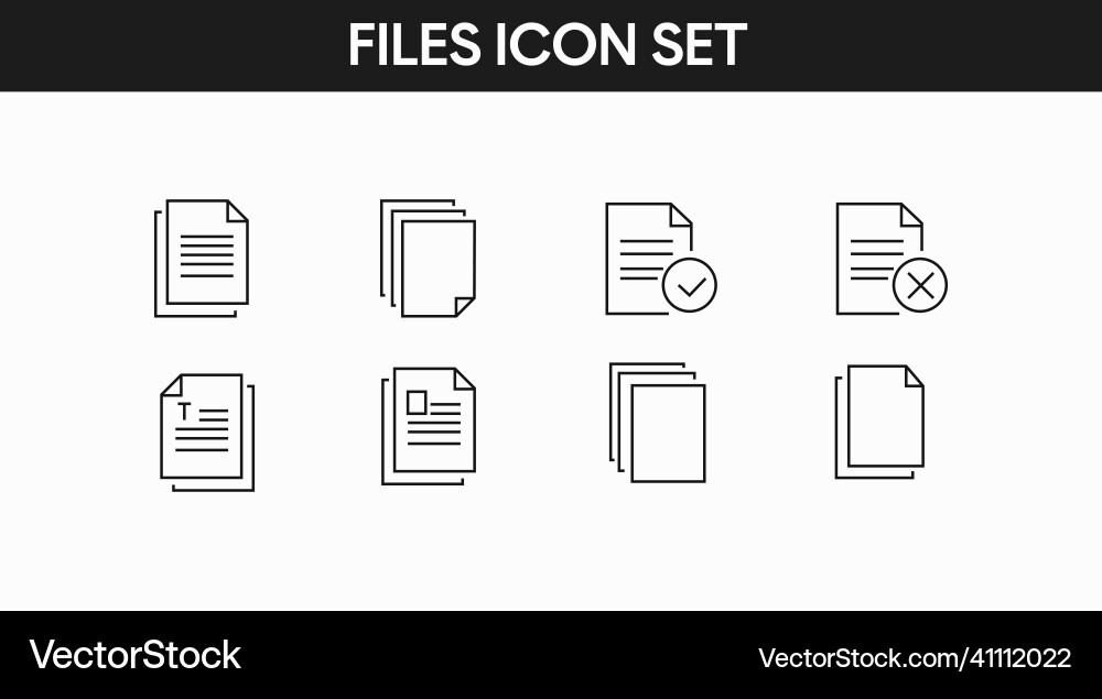 Files or documents icon set Files or documents icon set vector image