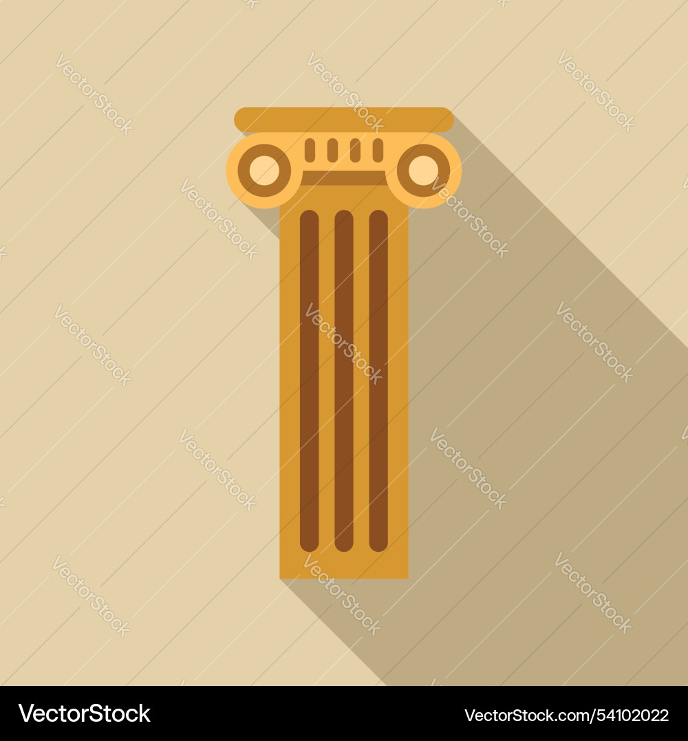 Golden greek column standing tall with long shadow Golden greek column standing tall with long shadow vector image