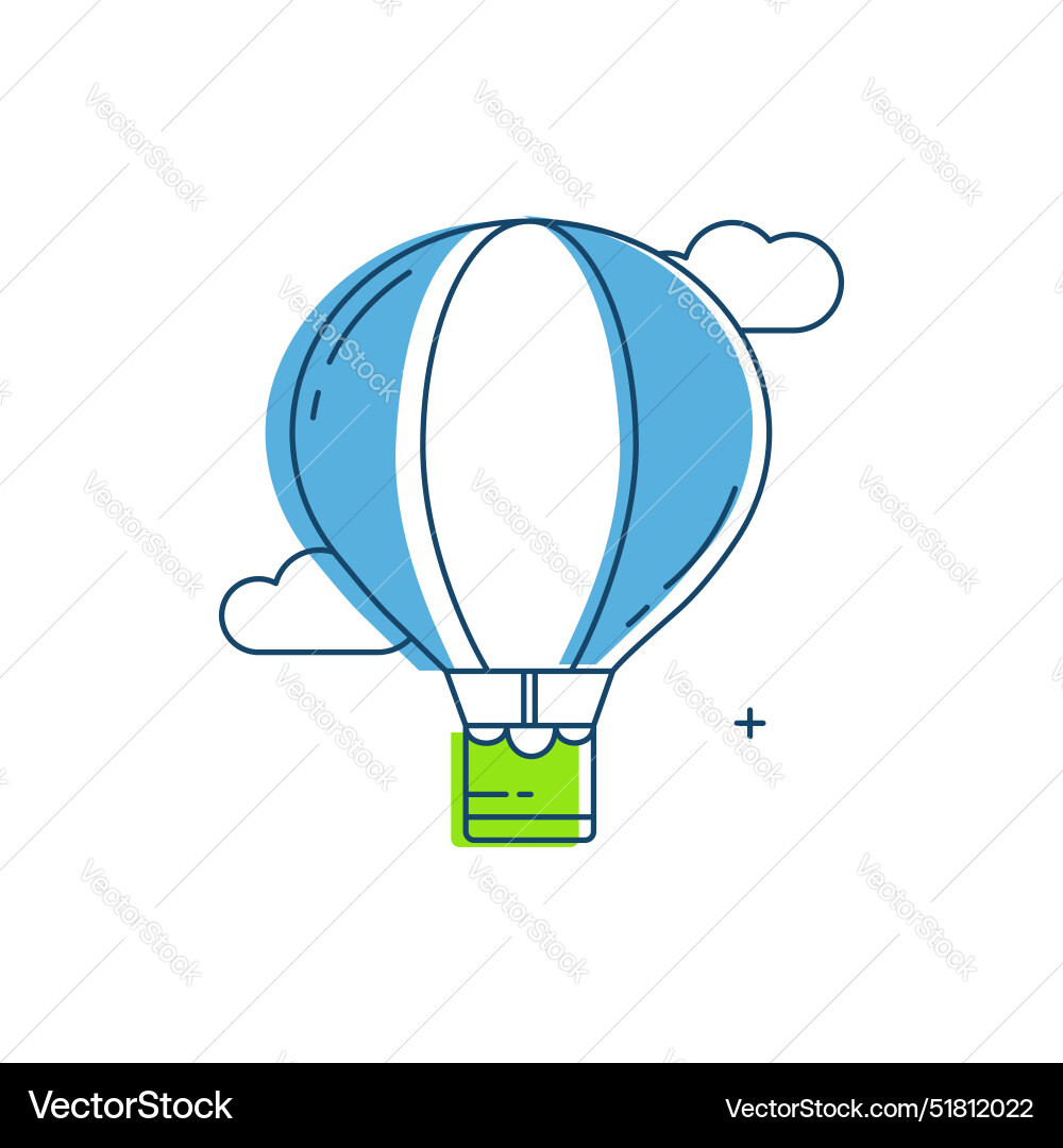 Hot air balloon ride adventure Royalty Free Vector Image