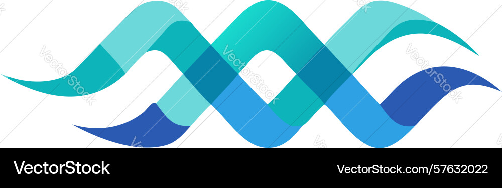 Interlocking waves fluid abstract design element vector image