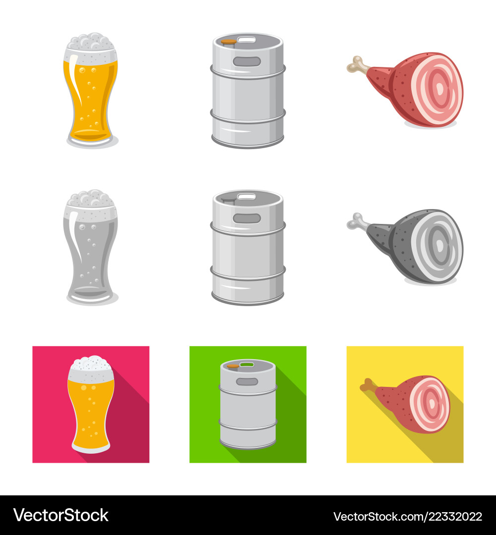 Isolated object of pub and bar sign collection vector image