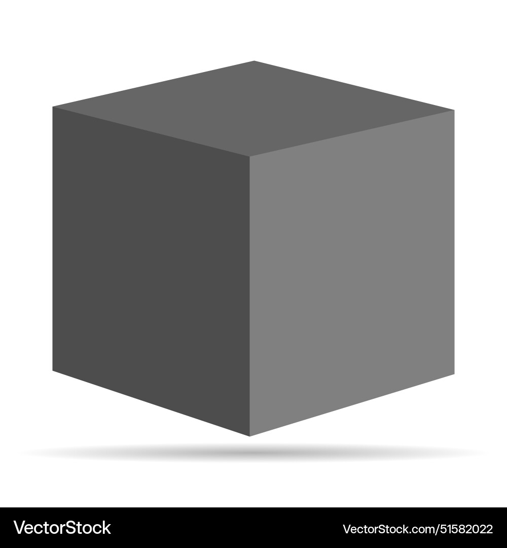 Isometric cube design web modern concept shadow Isometric cube design web modern concept shadow vector image