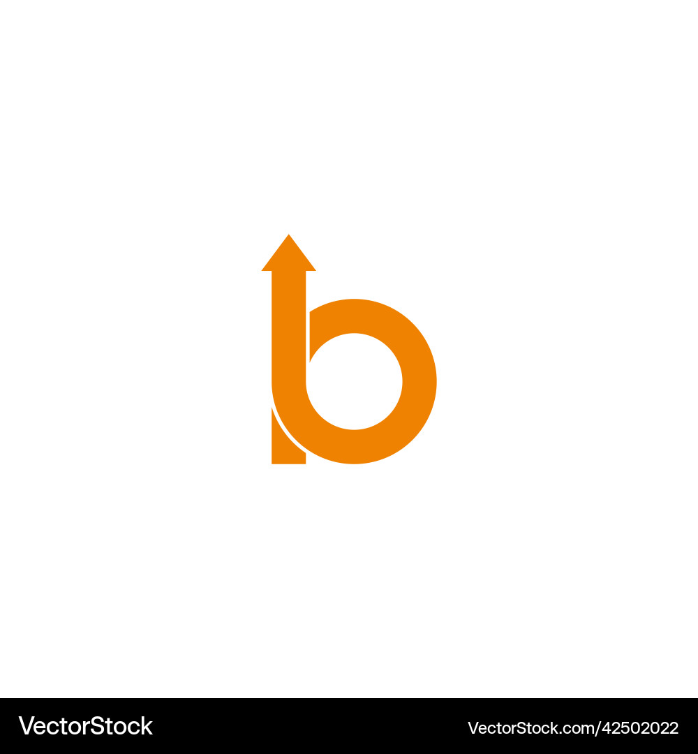 Letter b overlapping loop arrow up logo Vector Image