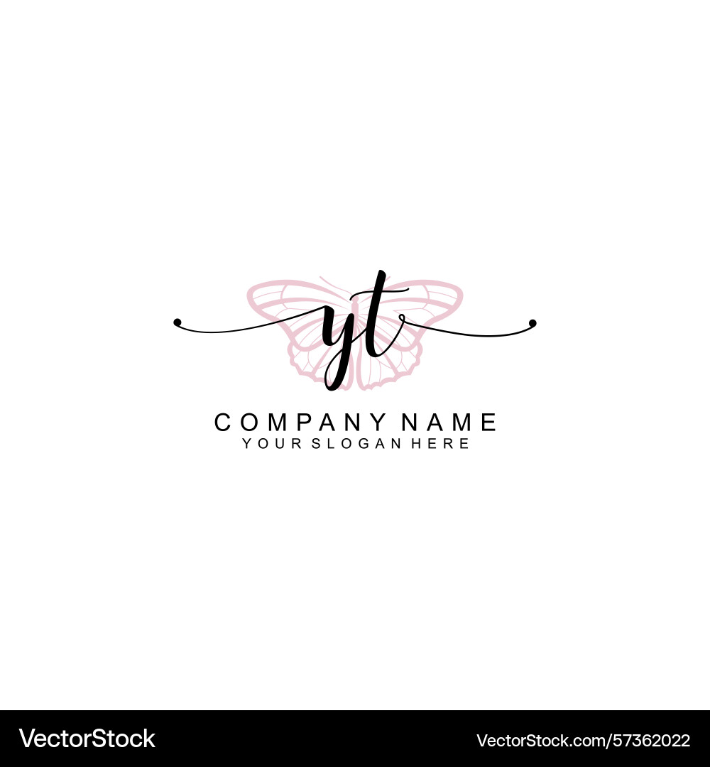 Minimalist handwritten yt initial logos with soft Minimalist handwritten yt initial logos with soft Vector Image