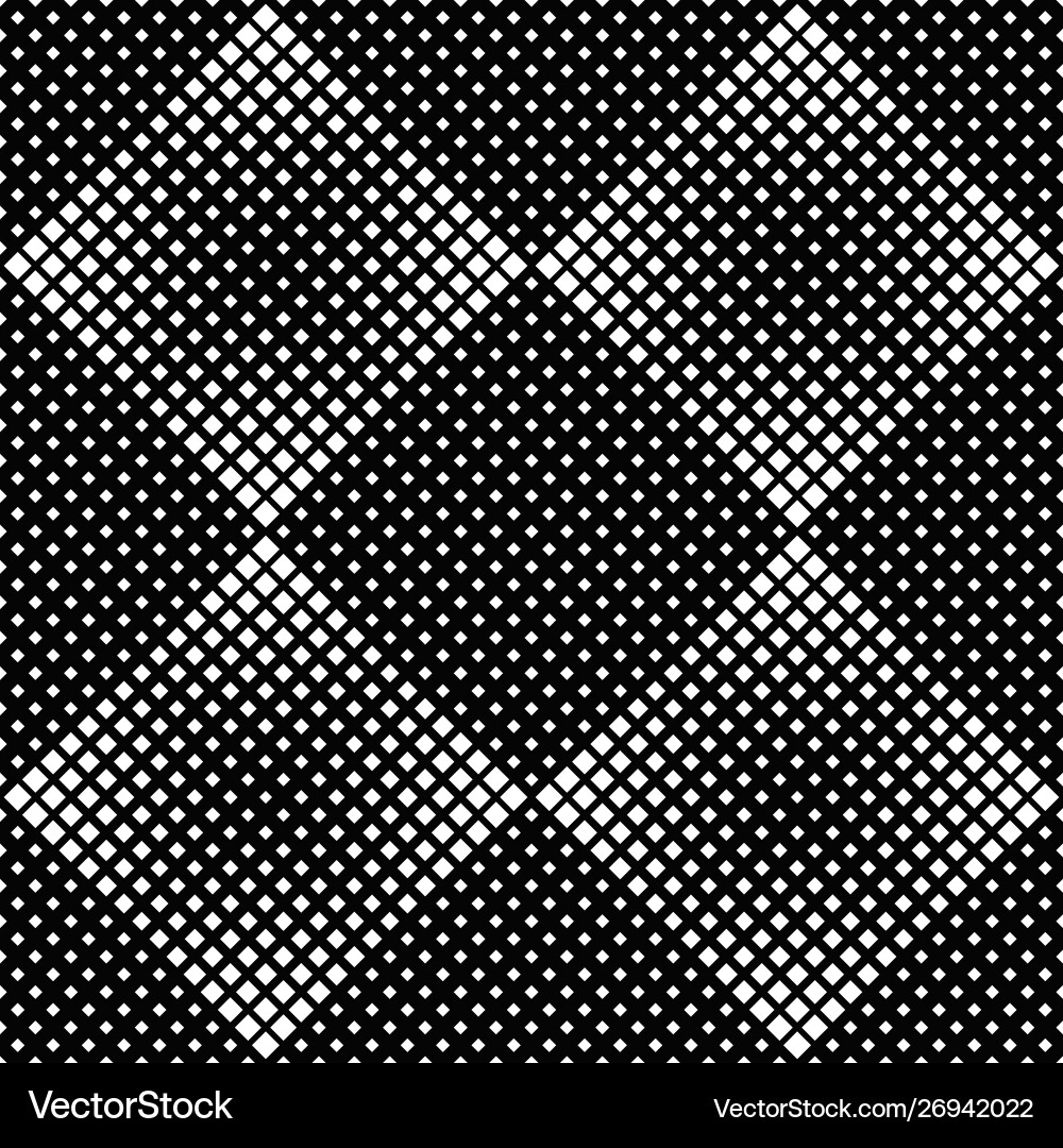 Monochrome seamless diagonal square pattern vector image
