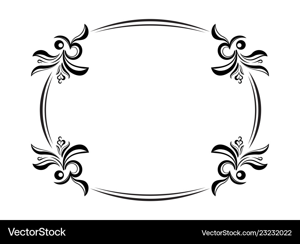 Old black oval frame with a blank space for text Old black oval frame with a blank space for text vector image