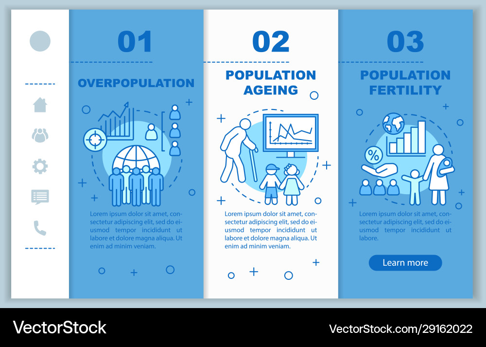Population onboarding mobile web pages template Population onboarding mobile web pages template vector image