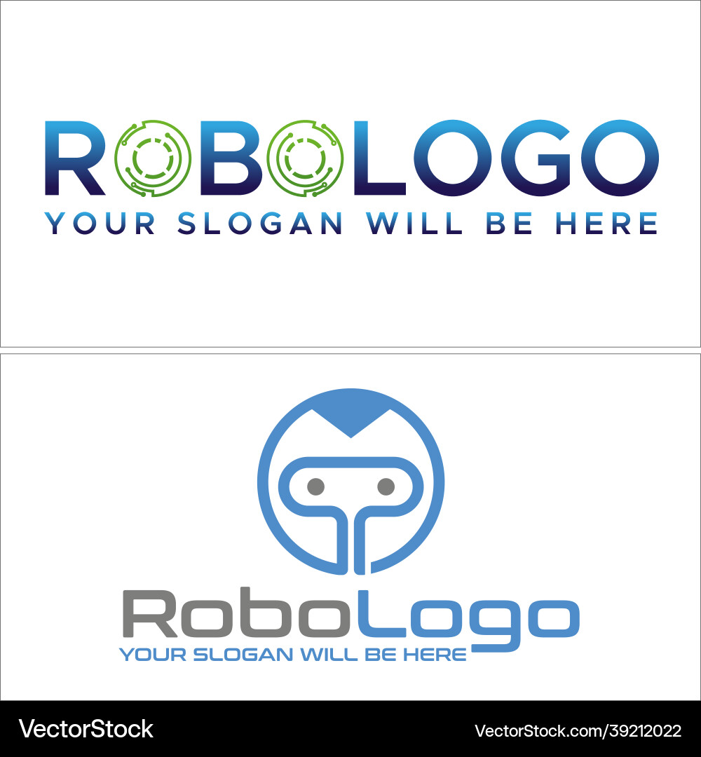 Robot tech logo design vector image