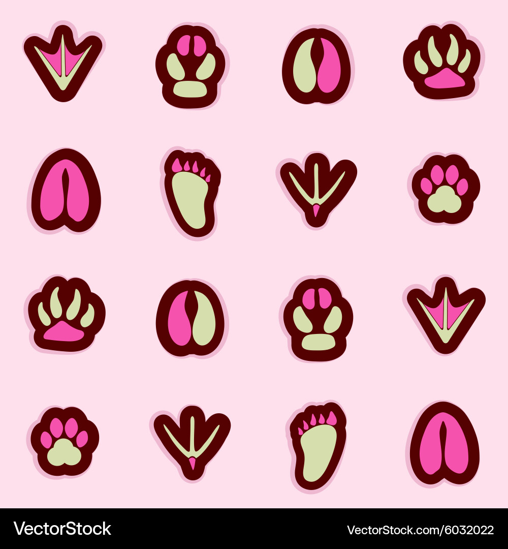 Seamless background with traces of animals Vector Image