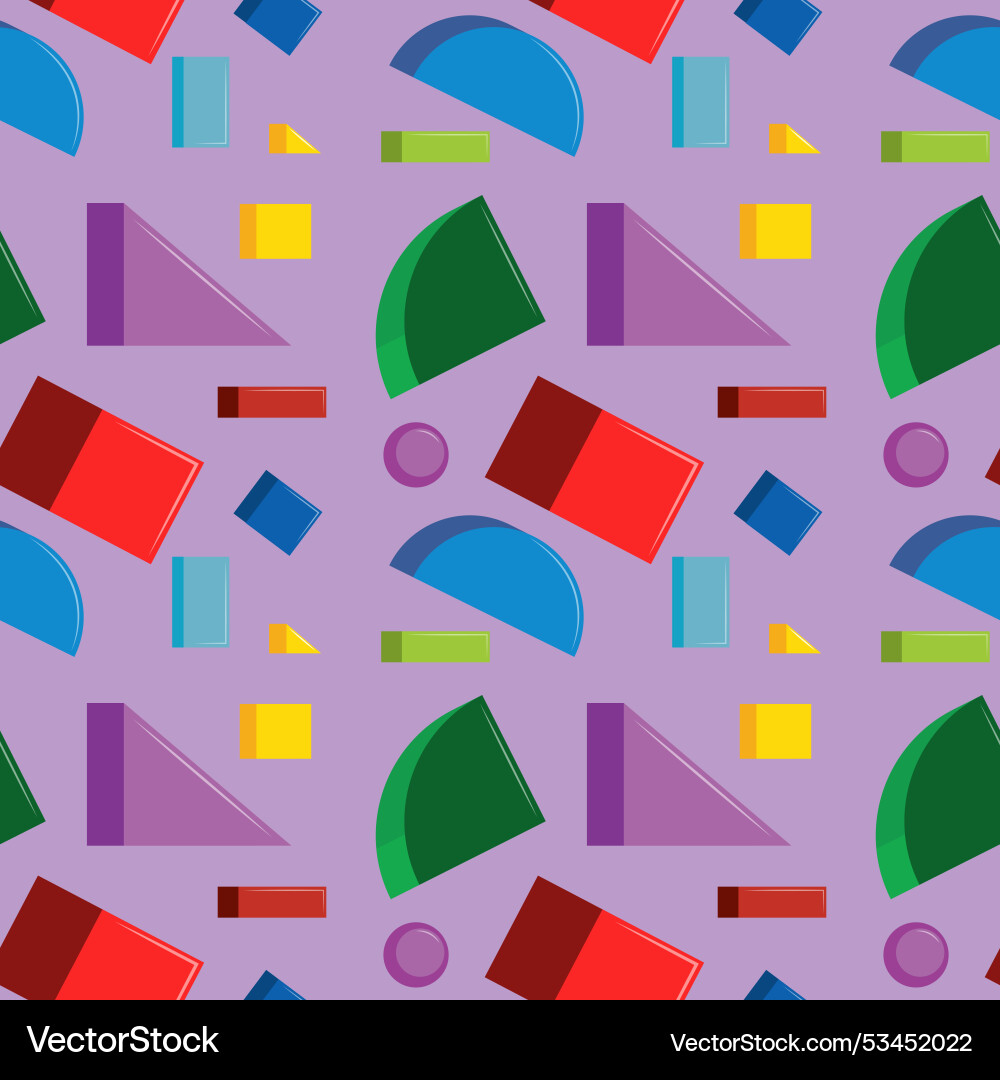 Seamless pattern with various colorful geometric Vector Image