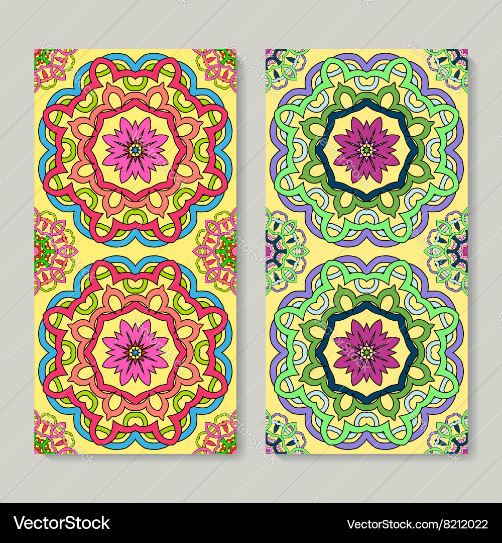 Seamless vertical patterns set hand drawn vector image