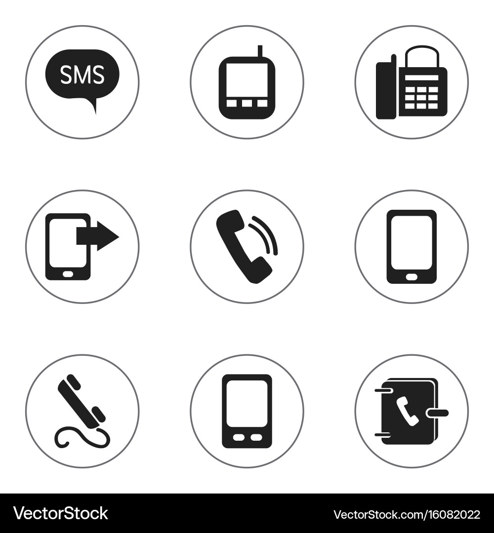 Set of 9 editable device icons includes symbols vector image