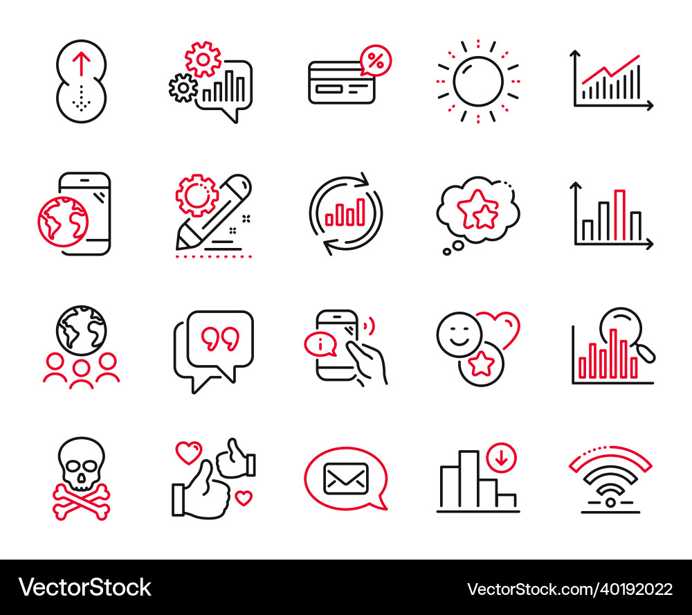 Set of technology icons related to graph Set of technology icons related to graph vector image