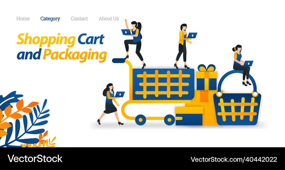 Shopping cart design for web and e-commerce Shopping cart design for web and e-commerce Vector Image